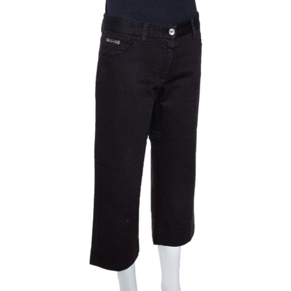 👖 D&G Straight Leg Black Capri Trousers